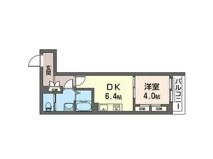 シティホームズVIII(1DK/2階)の間取り写真