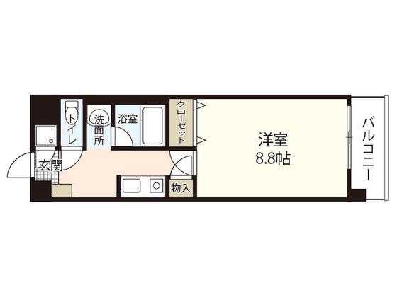 ウィルコートYONEKI(1K/3階)の間取り写真