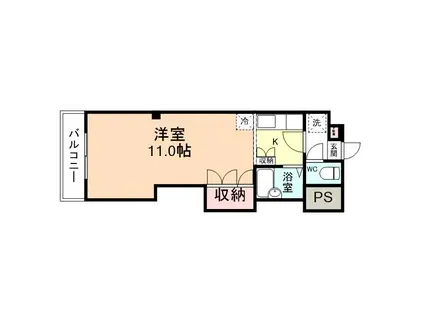 サンシャイン88 A棟(1K/5階)の間取り写真