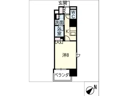 グラン・アベニュー鶴舞公園(1K/7階)の間取り写真