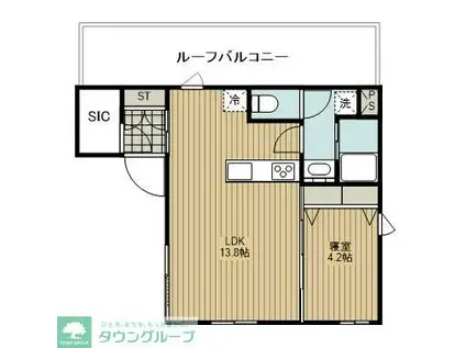 EDIT都立大学(1LDK/4階)の間取り写真