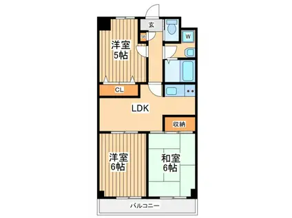 シャネレードエム・ケイ(3DK/2階)の間取り写真