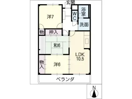 メイシンハイツ(3LDK/1階)の間取り写真