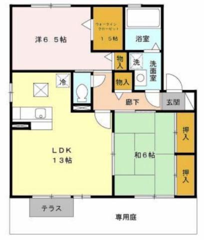 プレタメゾン大前II(2LDK/1階)の間取り写真