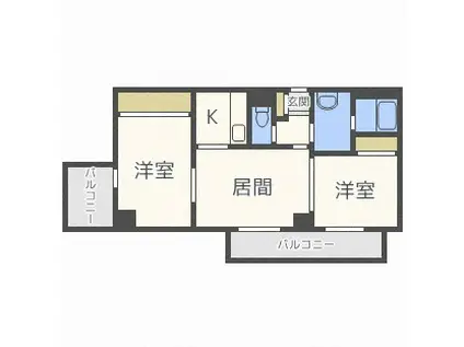 ナンディーヌトレーズ(2LDK/8階)の間取り写真