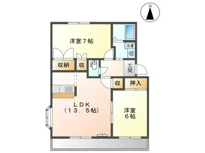 ルーラルスクエアー(2LDK/2階)の間取り写真