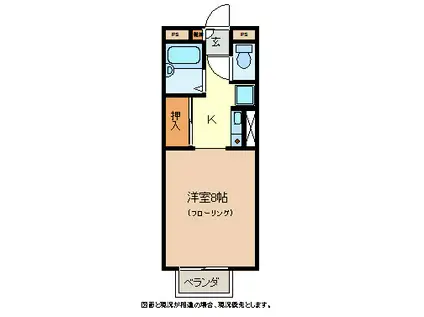 ベルメゾン吉田(1K/3階)の間取り写真