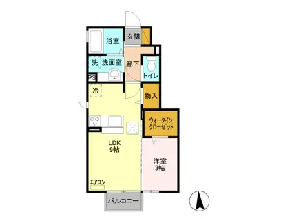 エスペランサB(1LDK/1階)の間取り写真