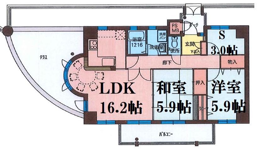 フィールトレイン(2SLDK/2階)の間取り写真