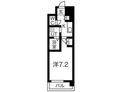 エスリード難波サウス(1K/8階)の間取り写真