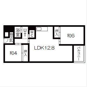 夢野団地3号館(2LDK/2階)の間取り写真