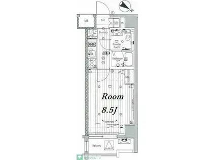 メイクス浅草イースト(1K/5階)の間取り写真