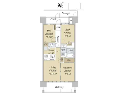 コスモ浦和ステーションフロント(3LDK/13階)の間取り写真