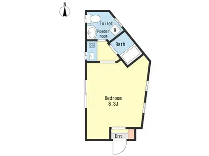 ルーブル調布南(1K/1階)の間取り写真