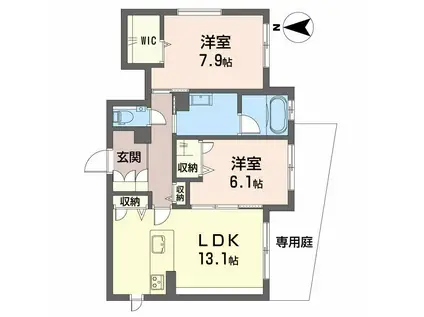 セロニアス藤が丘(2LDK/1階)の間取り写真