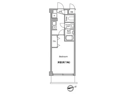レジディア本郷菊坂プレイス(1K/3階)の間取り写真
