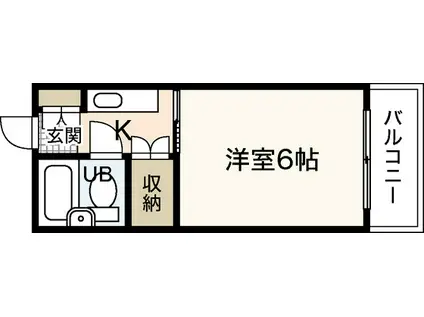 アメニティ長束II(1K/2階)の間取り写真