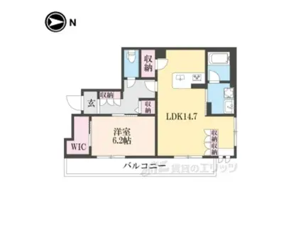 シャーメゾン池ノ内(1LDK/3階)の間取り写真