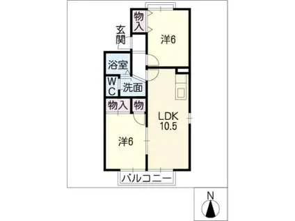 ソシアMORI(2LDK/1階)の間取り写真