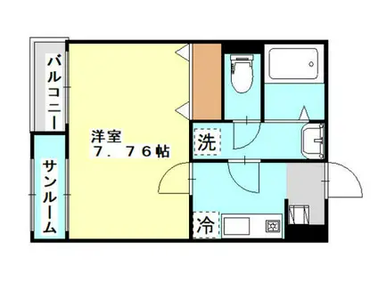 プリズム婦中(1K/2階)の間取り写真