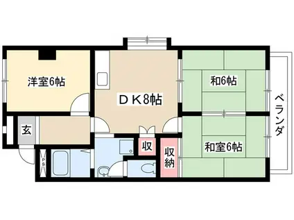 好日ハイツ(3DK/3階)の間取り写真