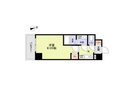 JJ RESIDENCE NISHIKUJO(1K/3階)の間取り写真
