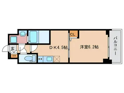 アクアプレイス京都三条朱雀(1DK/3階)の間取り写真