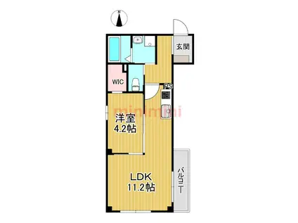 URBAN COURT 茨木春日(1LDK/1階)の間取り写真