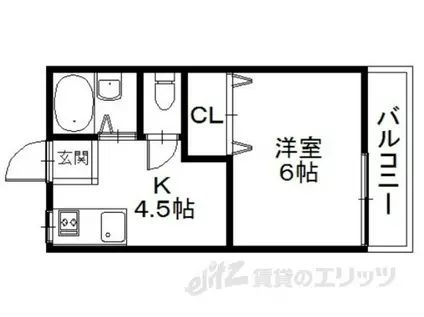 ハイツモンテB(1K/2階)の間取り写真