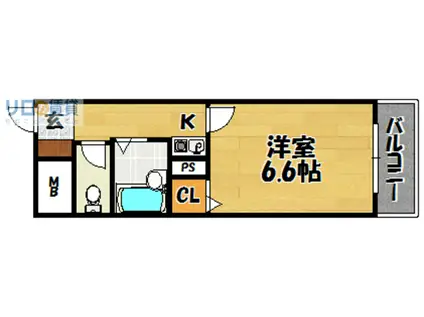 シティハイツ瑞光(1K/1階)の間取り写真