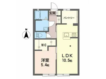 ブラセール加茂 A・B(1LDK/1階)の間取り写真