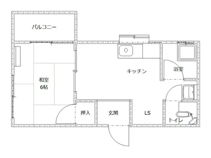 大名アパートA(1DK/2階)の間取り写真
