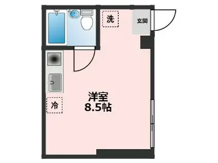 第二ラフォーレ君枝(ワンルーム/1階)の間取り写真