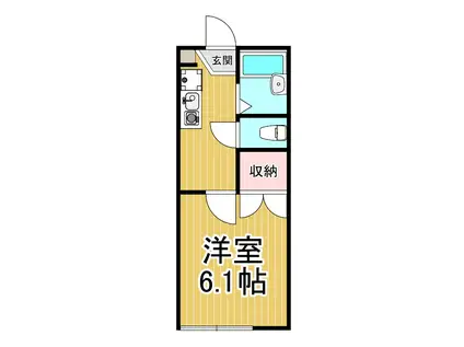 レオパレスRAFFINATO1(1K/1階)の間取り写真