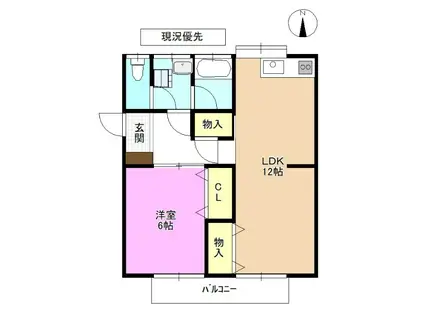 中山コーポ(1LDK/2階)の間取り写真