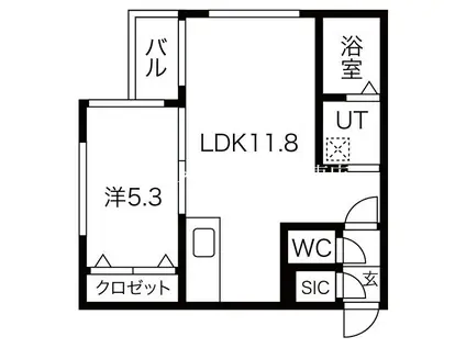 アストン・エム(1LDK/3階)の間取り写真