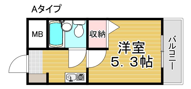 アーバンコート住吉(1K/9階)の間取り写真