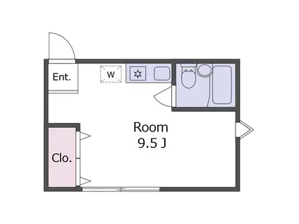 かとれや館(ワンルーム/2階)の間取り写真