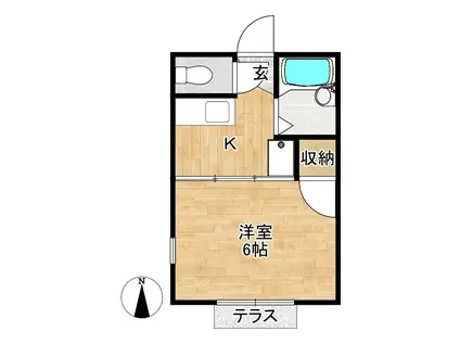 アローズ 5(1K/1階)の間取り写真
