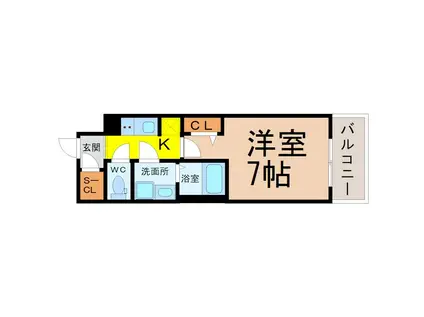 S-RESIDENCE金山三丁目(1K/5階)の間取り写真