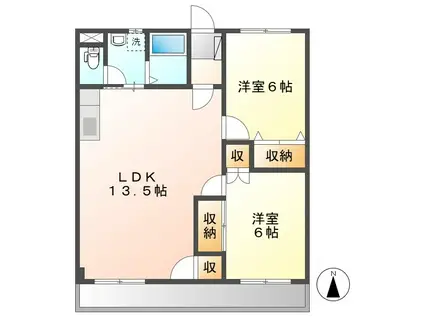 新香和ハイツ(2LDK/2階)の間取り写真