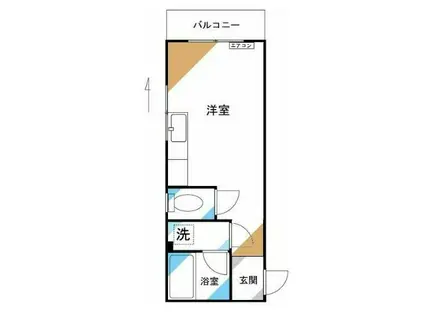 白石ビル(ワンルーム/2階)の間取り写真