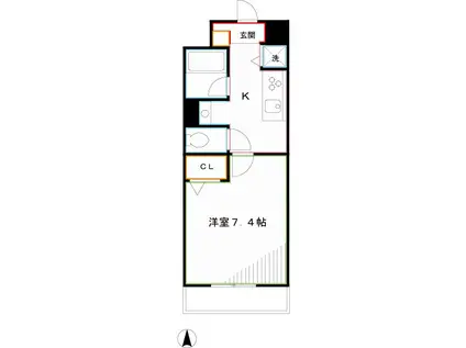 ヴィクトアール吉野(1K/2階)の間取り写真