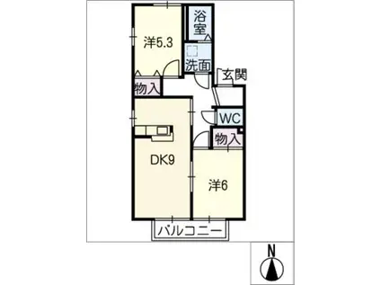 プランドールハイツ大高A棟(2DK/1階)の間取り写真