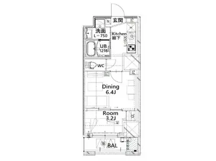 フロンティアレジデンス板橋(1DK/9階)の間取り写真