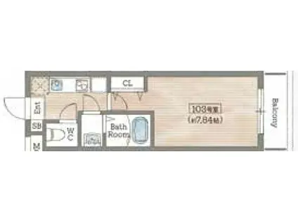 AILE御影塚町(1K/1階)の間取り写真