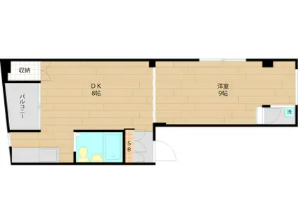 コーポまつざわ(1DK/4階)の間取り写真