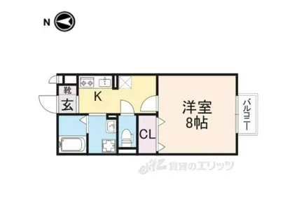 サンローズA棟(1K/2階)の間取り写真