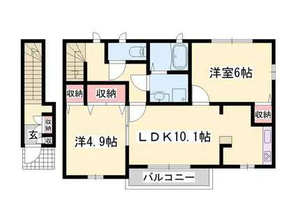 ヤエステ-ジII(2LDK/2階)の間取り写真