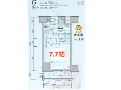 SYNEX 横濱阪東橋II(1K/8階)の間取り写真